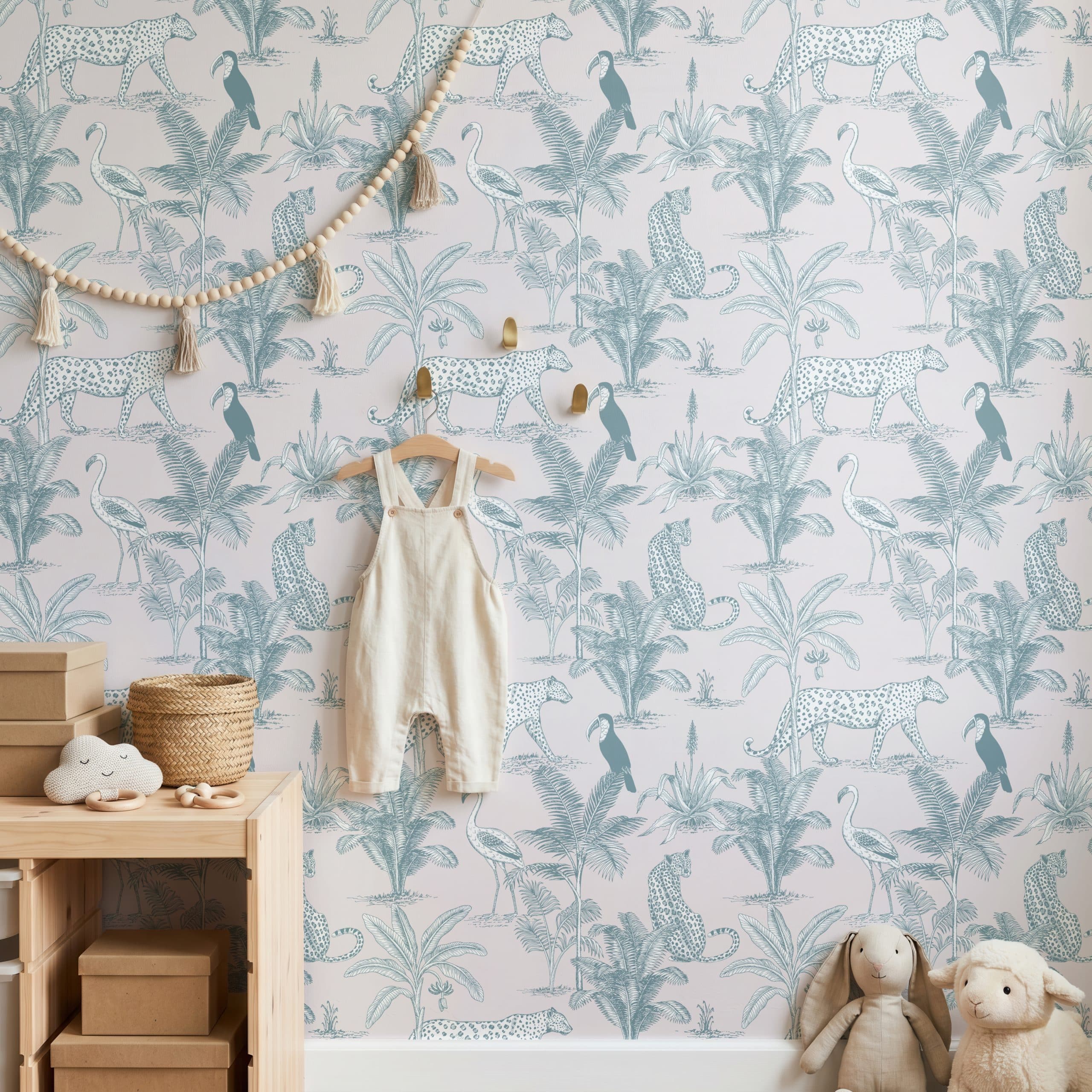 Behang Jungle Blue - Afbeelding 3